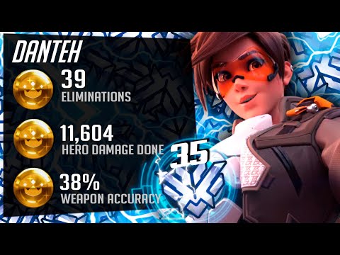 Danteh Tracer Main - 39 elims! [ Overwatch Season 35 Top 500 ]