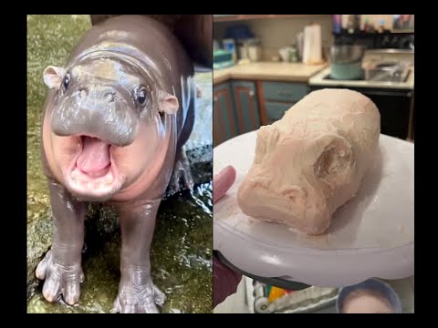 Transforming a store-bought cake into a hippo 🎂🦛