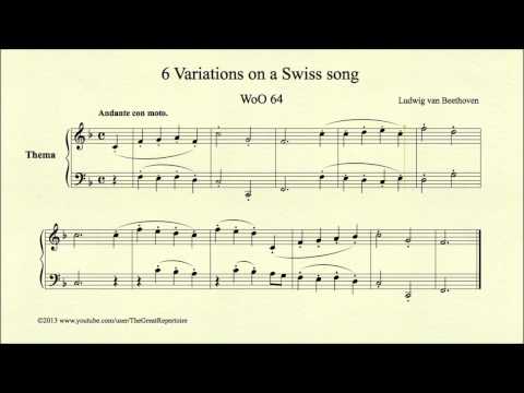 Beethoven, 6 Variations on a Swiss song, WoO 64, Thema