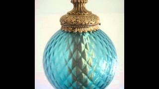 Vintage 60s Hollywood Regency ice blue swag lamp for sale online at
