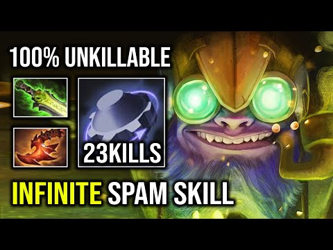 Hyper Fast Finger 100% Unkillable Tinker Infinite Skill Spam Instant 1 Shot Everyone Dota 2