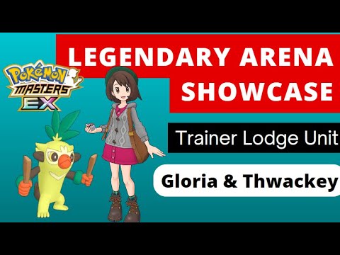 Gloria & Thwackey Showcase vs Regirock Legendary Arena | Trainer Lodge Unit | Pokemon Masters EX
