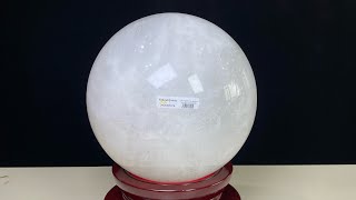 Quả cầu đá thạch anh trắng tự nhiên braxin trắng ngọc 14,8kg-22cm