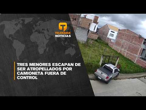 Tres menores escapan de ser atropellados por camioneta fuera de control