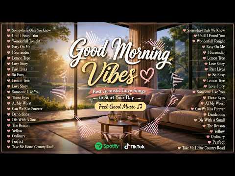 Good Morning Vibes 💕 Best Acoustic Love Songs to Start Your Day Feel Good Music 🎶