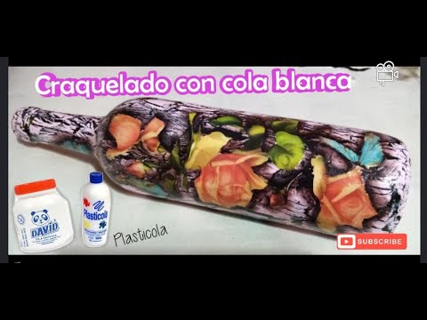 decoupage y craquelado casero con cola blanca ♻️  How to make crackle with white glue