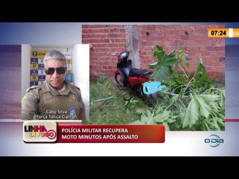 LINHA DE FOGO 10 03 2020 POLíCIA MILITAR RECUPERA MOTO MINUTOS APí“S ASSALTO
