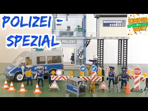 Playmobil Polizei Spezial - Neuer Polizeibus, Sperre und Pferd - City Action - Kinder Spielzeugwelt