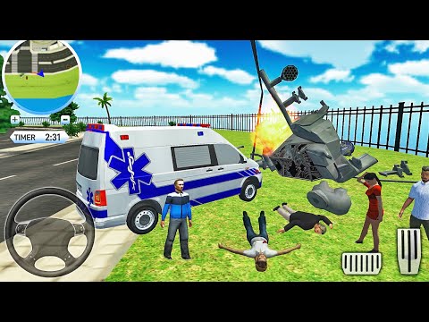 Roof Jumping Ambulance Simulator - Rooftop Stunts Rescue Driver #2 - Android Gameplay