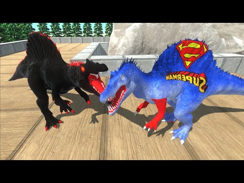 Dark Spinosaurus Death Run vs Superman Spino - Animal Revolt Battle Simulator