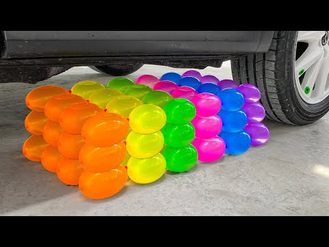 💦 Funny Crushing Experiment Water Balloons vs Car 🌈 Crushing Crunchy & Soft Things with Car!