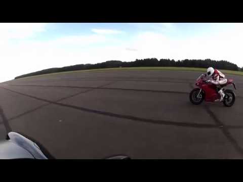 Ducati 1199 Panigale S vs 200mph Porsce GT2 Drag Race - CHRIS HARRIS ON CARS