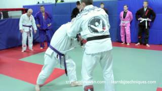 Cross Sleeve Grip Sacrifice Take Down into Mount - BJJ