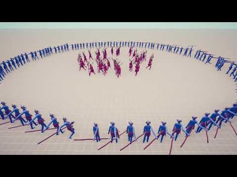 100x Spear Thrower vs 30x Bone Mage - Totally Accurate Battle Simulator