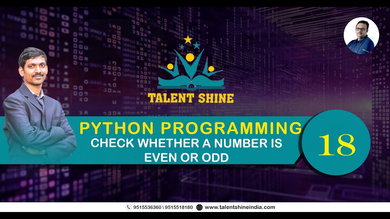 Python Programming Tutorials: Check whether a Number is Even or Odd