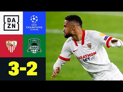 En-Nesyri frech! Später Doppelpack: Sevilla - Krasnodar 3:2 | UEFA Champions League | DAZN