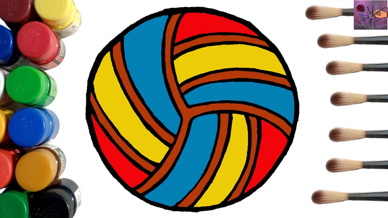 Volleyball Coloring Pages | How to Draw a Colorful Volleyball Step by Step