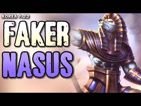 SKT Faker plays Nasus mid v Ezreal matchup - Korean SoloQ patch 7.22