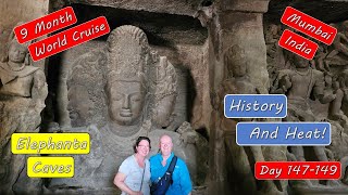 We Tour Mumbai Elephanta Island Caves - Amazing Sites with Stairs and Heat!