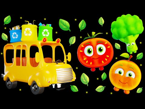 ???? Funky Fruits Baby Sensory | Wheels On the Bus Save the Earth Song + Fun Dance Party! ????????