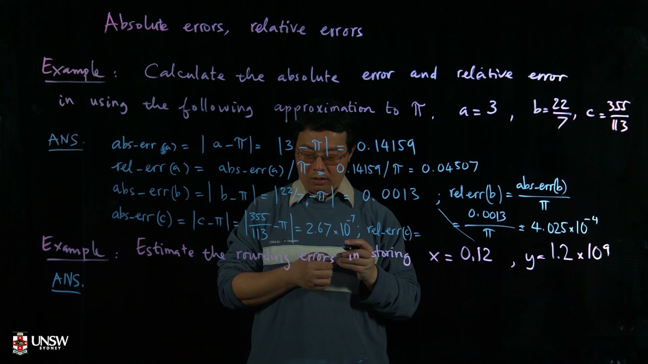 1.3 Absolute errors and relative errors