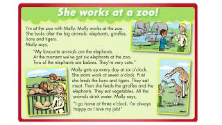 she works at a zoo (listen and answer)