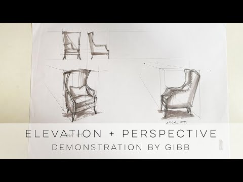 How to draw furniture; a chair from different perspective angles