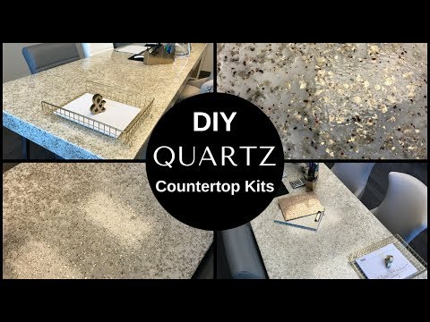 DIY 4" Thick White and Silver Quartz Countertop/Desktop Epoxy Coating