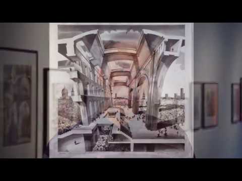 Sergei Tchoban Architectural Drawings exhibition at A+D Architecture and Design Museum, Los Angeles