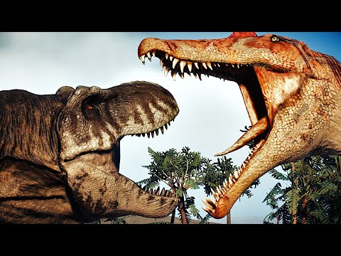 Paleo Accurate Spinosaurus Vs T-Rex ! Jurassic World Evolution 2 Dominion Biosyn Expansion