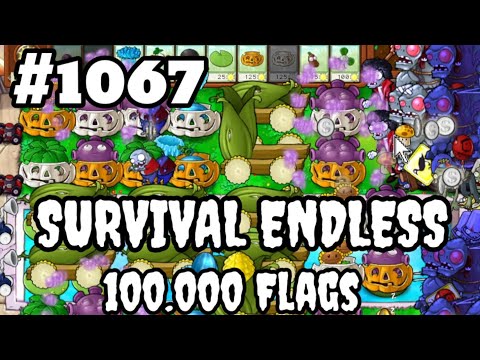 Plants vs Zombies Survival Endless 100000 Flags Part 1067 | 21320 - 21340 Flags
