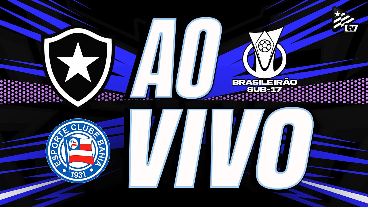 Assista AO VIVO: Botafogo recebe o Bahia tentando se aproximar do G-8 do Brasileirão Sub-17