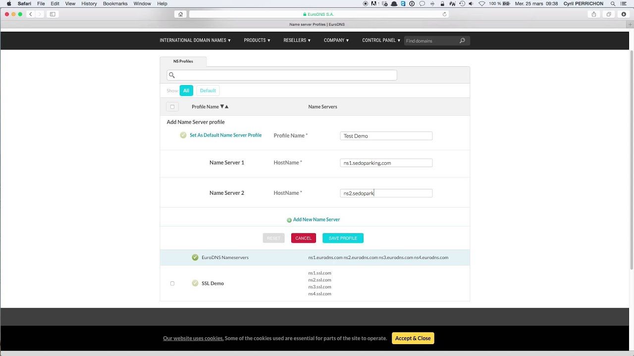 Name server update | EuroDNS