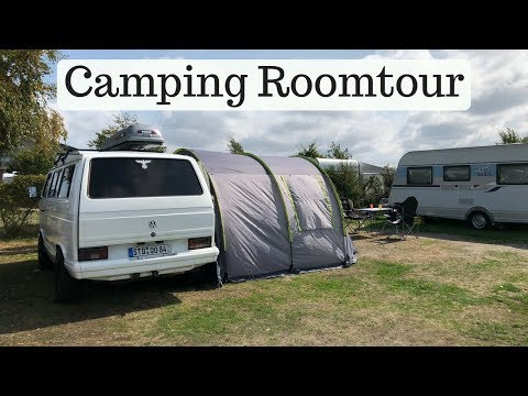 Roomtour vom Busvorzelt und Organisation im T3 Multivan Bus I Camping mit Kleinkind I AllesClärchen
