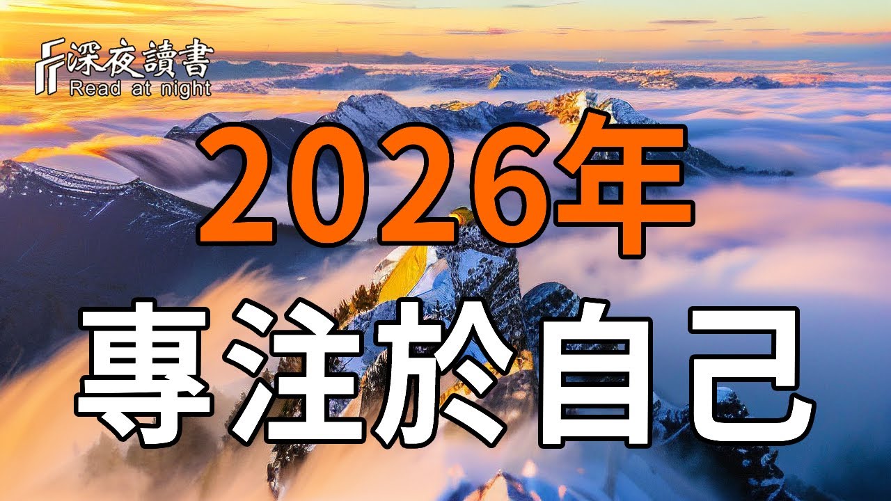 2026年，專注於自己，不被打擾【深夜讀書】#人生感悟 #正能量 #情感 #晚年幸福 #深夜讀書  #内耗 #焦慮 #安