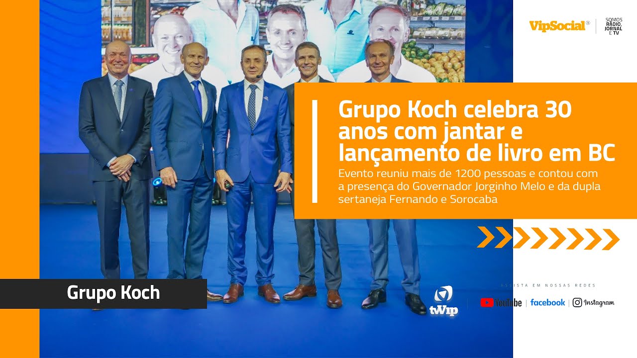 Grupo Koch celebra 30 anos com jantar e lançamento de livro em Balneário Camboriú 