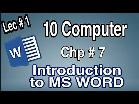 Introduction to Word Processor - Features of MS WORD - 10 class ...