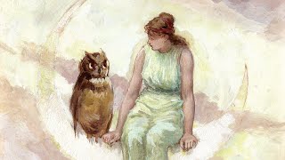 2 Hours Owl Moon Witch TV Wallpaper | Whimsical Goth TV Art | 4K TV Art Screensaver | Art for the TV