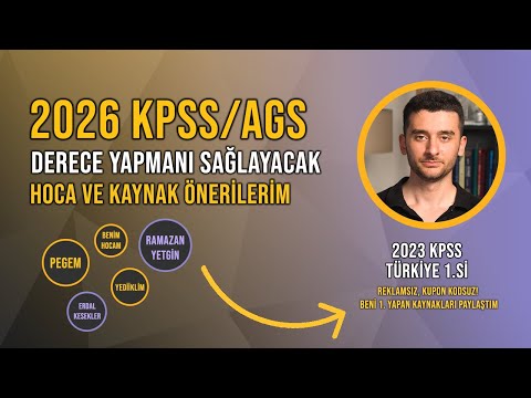 My Teacher and Resource Recommendations for Your Level for 2026 KPSS/AGS!