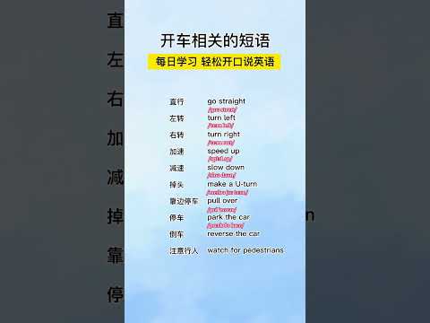 第57集 | 零基础学开车相关英语短语，坚持每天进步一点点#零基础学英语 #零基础口语练习 #零基础学英语口语 #英文学习 #每天学习一点点 #英语口语 #英语
