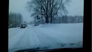 preview picture of video 'Kaposújlak - Kaposmérő 610-es út télen hóesés és hóátfúvás'