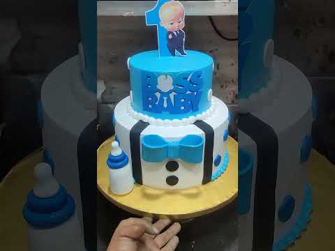 Chocolate and blue corucco flavour cake special baby Boss design cake please subscribe