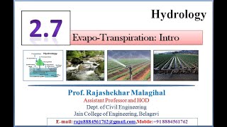2.7 Evapo-Transpiration: Introduction