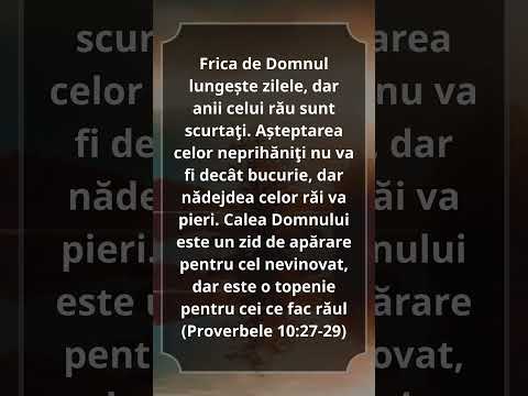 Proverbele 10:27-29 #Biblia #Biserica #Hristos #VersetulZilei