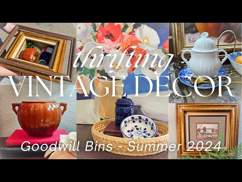 *NEW* GOODWILL BINS VINTAGE HOME DÉCOR THRIFT WITH ME 2024 | Shop + Thrift Haul + Decorating Ideas