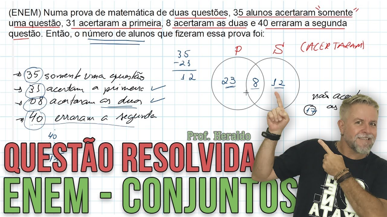 ENEM - Exercício de conjuntos - Questão Resolvida