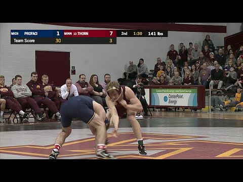 Big Ten Wrestling: 141 LBs - Minnesota's Tommy Thorn vs. Michigan's Sal Profaci
