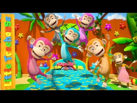 Five Little Monkeys | Kindergarten Nursery Rhymes for Children | Cartoons by Little Treehouse Video