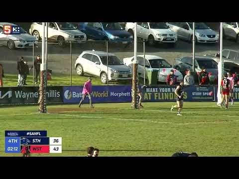 Rd 16 Hostplus SANFL Snapshot - South's Sid Draper bends it around to goal