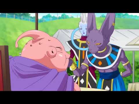 DBZ battle of gods movie Majin Buu fight Beerus over pudding FUNNY MOMENTS